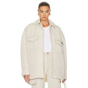 The Attico Short Quilted Coat Ivory Oversized Padded Jacket IT 42 NWT